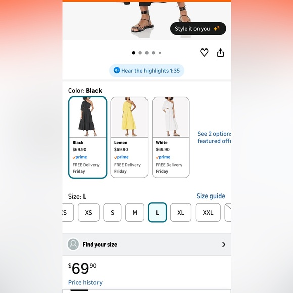 The Drop Women's April One Shoulder Cut-Out Tiered Midi Dress - Picture 2 of 10